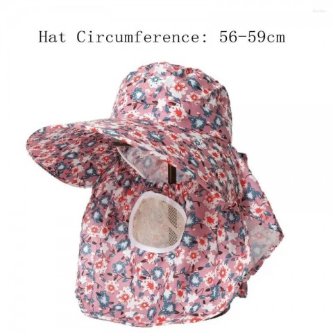 Beret Fisherman Hat with Wide Brim for Women - Summer Neck Protection & Dust Mask