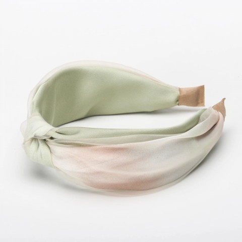 Elegant Gradient Green Pink Women Hair Clips & High Top Headband