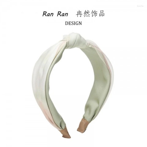 Elegant Gradient Green Pink Women Hair Clips & High Top Headband