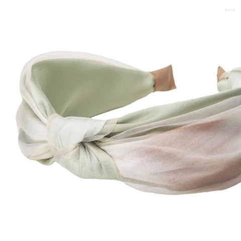 Elegant Gradient Green Pink Women Hair Clips & High Top Headband