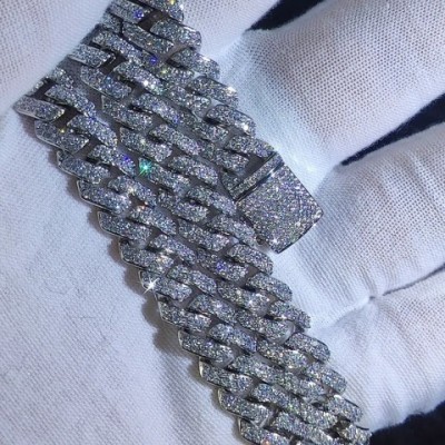 Elegant 10mm CZ Stone Cuban Link Chain, Silver Gold Plated Iced Out Necklace for Men and Women 250318