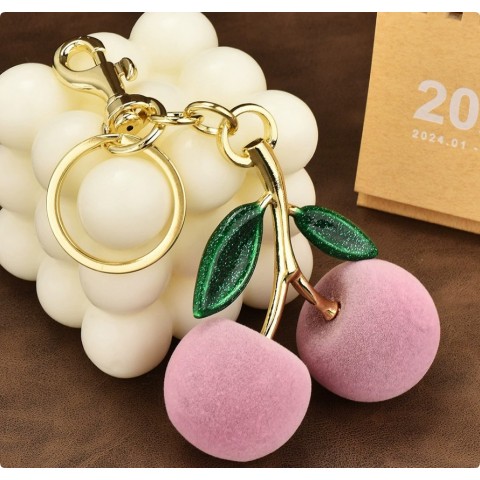 Cherry Resin Keychain Charm for Women - Elegant Anti-Lost Accessory