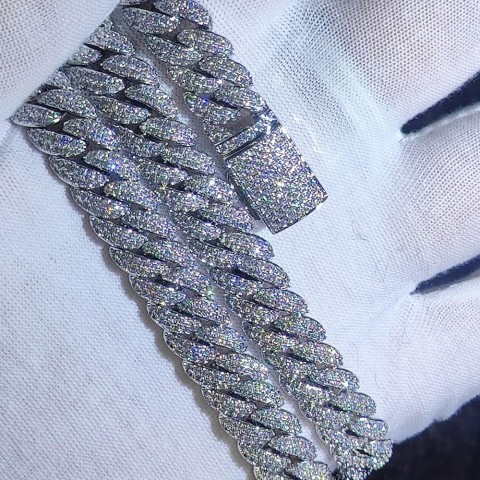 Elegant 10mm CZ Stone Cuban Link Chain, Silver Gold Plated Iced Out Necklace for Men and Women 250318