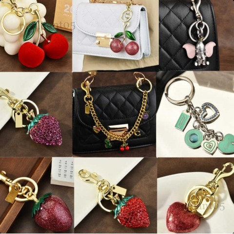Cherry Resin Keychain Charm for Women - Elegant Anti-Lost Accessory