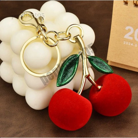Cherry Resin Keychain Charm for Women - Elegant Anti-Lost Accessory