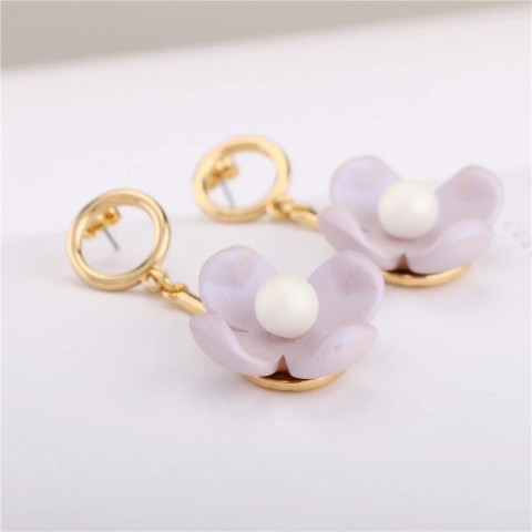 Dangle Flower Earrings for Women | Trendy Acrylic Drop Pendant