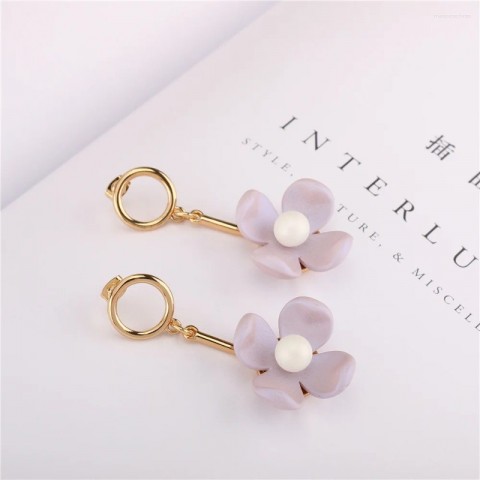 Dangle Flower Earrings for Women | Trendy Acrylic Drop Pendant