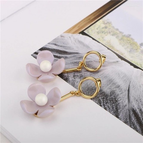 Dangle Flower Earrings for Women | Trendy Acrylic Drop Pendant