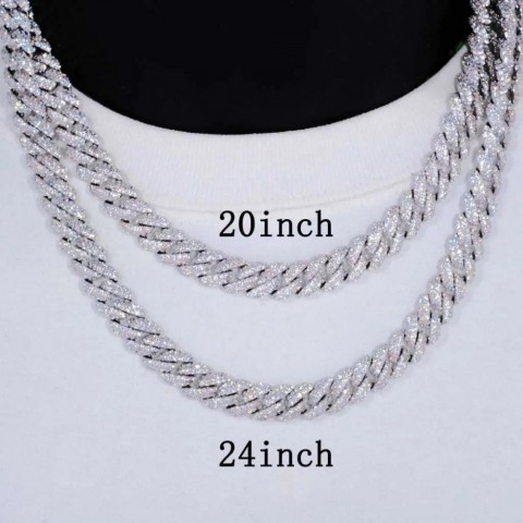 Elegant 10mm CZ Stone Cuban Link Chain, Silver Gold Plated Iced Out Necklace for Men and Women 250318