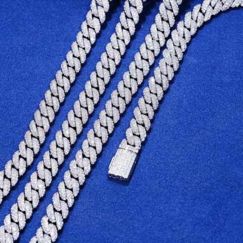 Elegant 10mm CZ Stone Cuban Link Chain, Silver Gold Plated Iced Out Necklace for Men and Women 250318