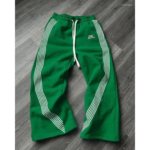 Men's Y2K Harajuku Loose Fit Polyester Sweatpants, Versatile Stripe Design, Large Size Available