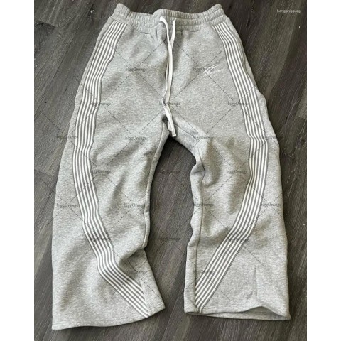 Men's Y2K Harajuku Loose Fit Polyester Sweatpants, Versatile Stripe Design, Large Size Available