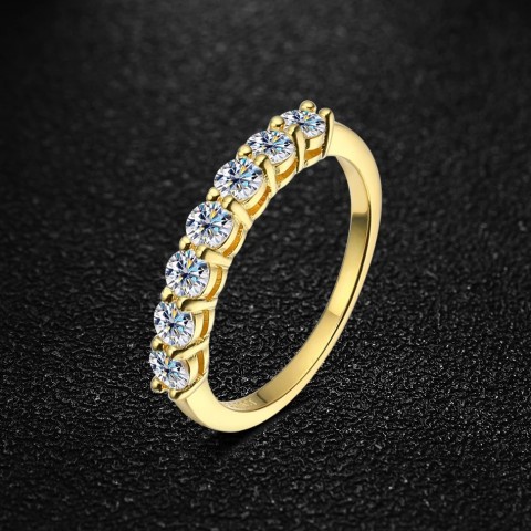 COSYA Women's D Color 0.7ct 3mm Sterling Silver Diamond Wedding Ring