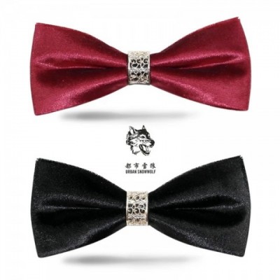 Luxury Lavender Men's Bow Tie with Geometric Pattern for Weddings and Groomsmen