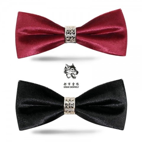 Luxury Lavender Men's Bow Tie with Geometric Pattern for Weddings and Groomsmen