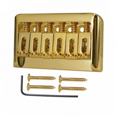 Chrome/Black/Gold Hardtail Bridge Saddle for 6-String Electric Guitar - ST/TL Fixed Parts