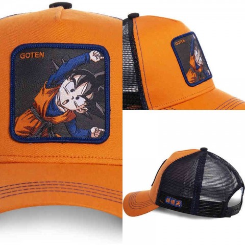 Anime Goten Cartoon Mesh Snapback Cap - High-Quality Curved Brim Unisex Baseball Hat