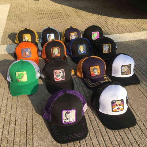 Anime Goten Cartoon Mesh Snapback Cap - High-Quality Curved Brim Unisex Baseball Hat