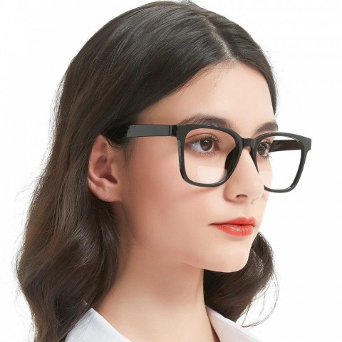 Large Curved Square Frame Women's Anti-Blue Light Reading Glasses for Presbyopia