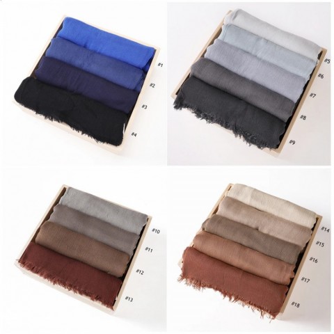 100% Synthetic Silk Hijab for Women - Curly Style Shawl