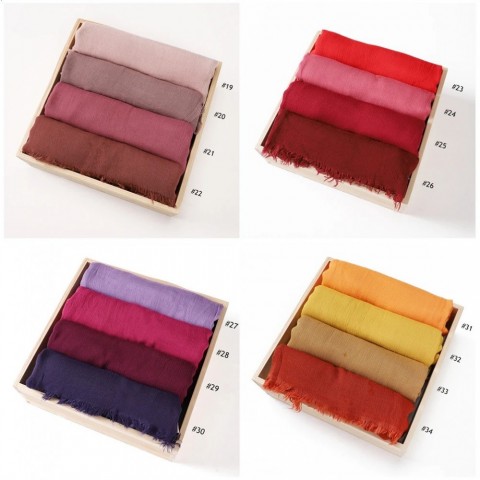 100% Synthetic Silk Hijab for Women - Curly Style Shawl
