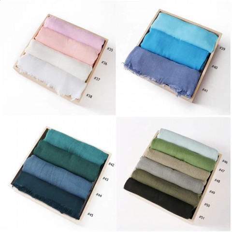 100% Synthetic Silk Hijab for Women - Curly Style Shawl