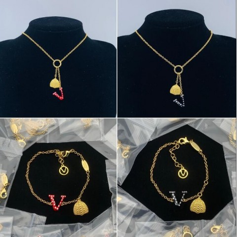 Enamel Letter Blessing Pendant Necklace, Unisex Charm Drop Ship, 18K Gold Plated