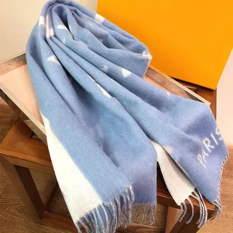 Luxury French Cashmere Scarf for Women - Classic Floral Design