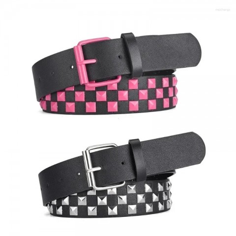 PU Leather Hip-Hop Punk Women's Belt, Y2K Trend, 3.8cm Width, Fashion Belt for Jeans