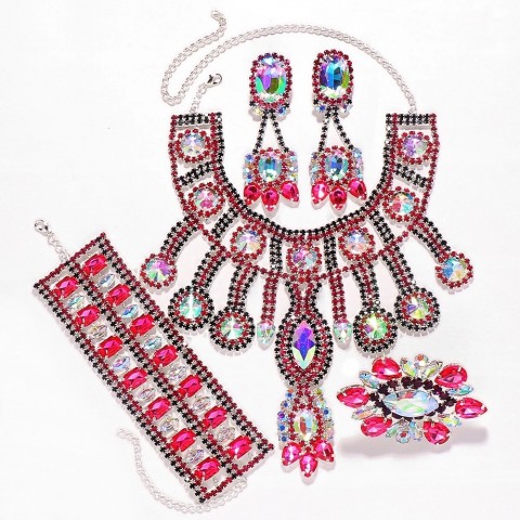 Purple Crystal Wedding Jewelry Set for Women
