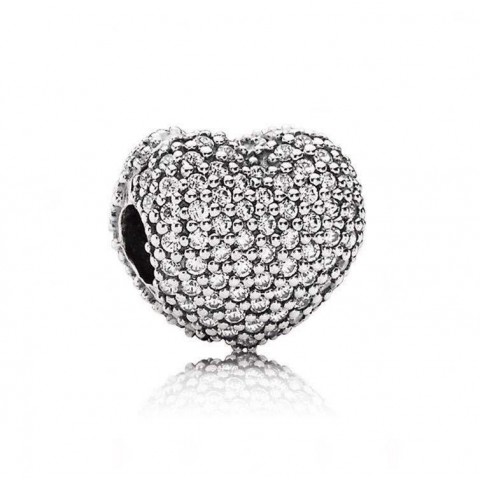 J&B 20PC Silver Alloy Heart Beads Charms for Women's Bohemian Bracelets