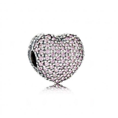 J&B 20PC Silver Alloy Heart Beads Charms for Women's Bohemian Bracelets