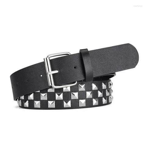 PU Leather Hip-Hop Punk Women's Belt, Y2K Trend, 3.8cm Width, Fashion Belt for Jeans