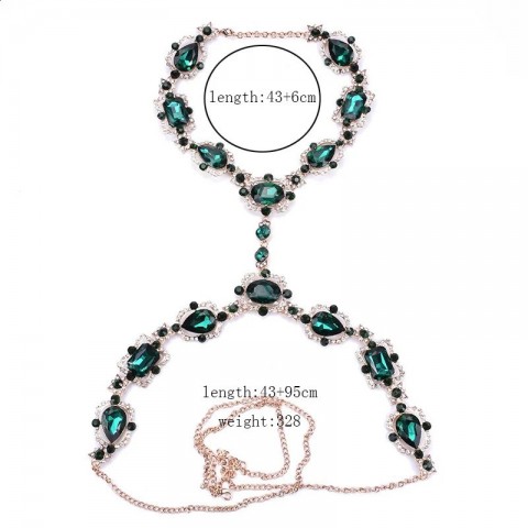 Ruby Red Crystal Rhinestone Men's Novelty Waist Cinching Chain Belt
