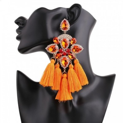 Crystal Drop Earrings for Women with Tassel Detail - Fashionable Jewelry