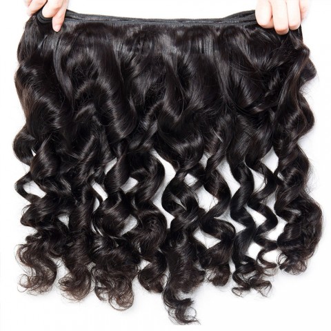 12A Loose Wave Malaysian Hair Bundles with 13x4 Swiss Lace Frontal