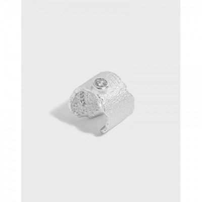 Bohemian Ear Cuff for Women with Zircon Inlays in Silver S925