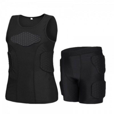 Men's Comfortable Honeycomb Knee Pads & Anti-collision Vest Sportswear Set