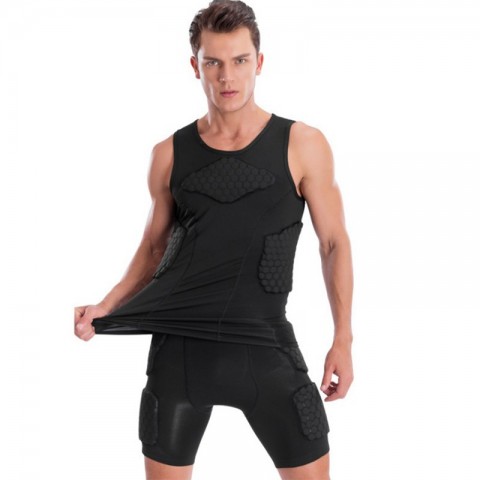 Men's Comfortable Honeycomb Knee Pads & Anti-collision Vest Sportswear Set