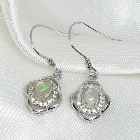 MeiBaPJ Women's Opal Charm Earrings Sterling Silver Beachwear Jewelry
