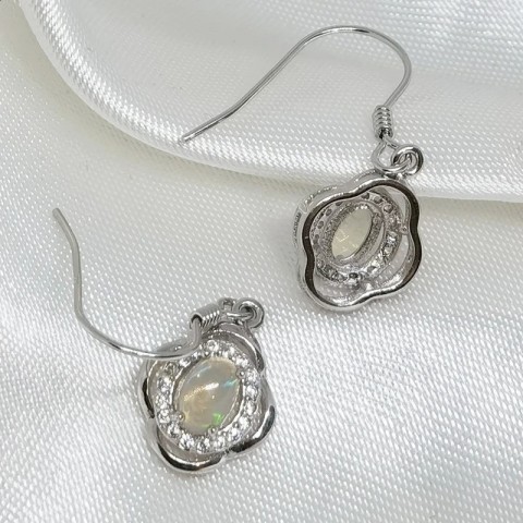 MeiBaPJ Women's Opal Charm Earrings Sterling Silver Beachwear Jewelry