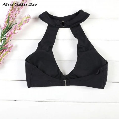 Women's Minimalist Cartoon Halter Bikini Set - Lycra Swimwear for Summer Beachwear