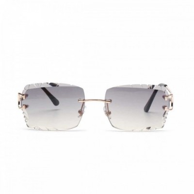 Ruiao Z250212 Rimless Diamond Cut UV400 Sunglasses - High Quality Fashion for Men and Women