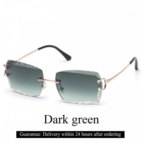 Ruiao Z250212 Rimless Diamond Cut UV400 Sunglasses - High Quality Fashion for Men and Women