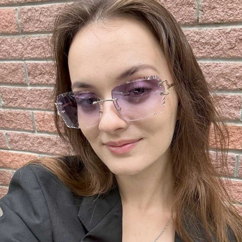 Ruiao Z250212 Rimless Diamond Cut UV400 Sunglasses - High Quality Fashion for Men and Women