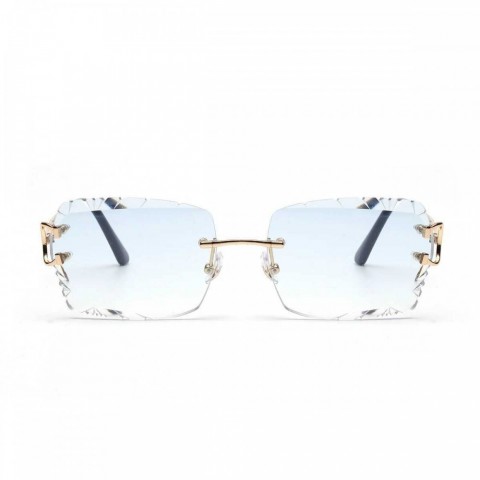 Ruiao Z250212 Rimless Diamond Cut UV400 Sunglasses - High Quality Fashion for Men and Women