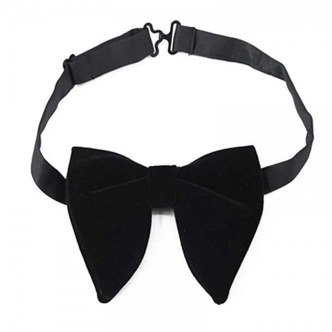 New Fashion Men's Velvet Big Bow Tie - Solid Color Lavender Novelty Neck Accessory