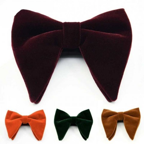 New Fashion Men's Velvet Big Bow Tie - Solid Color Lavender Novelty Neck Accessory