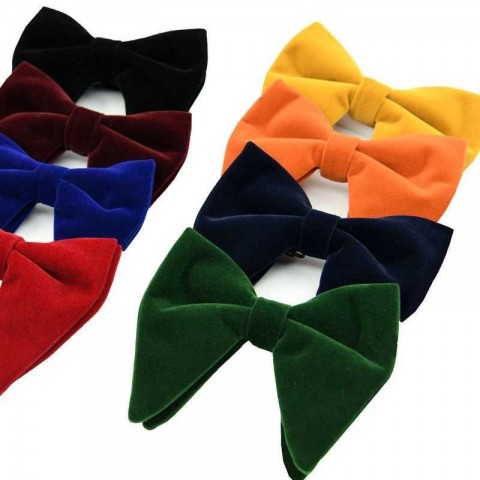 New Fashion Men's Velvet Big Bow Tie - Solid Color Lavender Novelty Neck Accessory