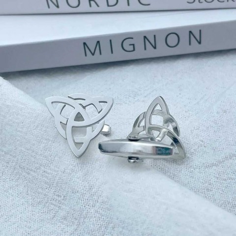 Vinkings Men's Stainless Steel Celtic Knot Cufflinks for Elegant Weddings and Events